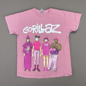 Hot Topic x Gorillaz Cracker Island Pink Grunge Album Band Shirt M